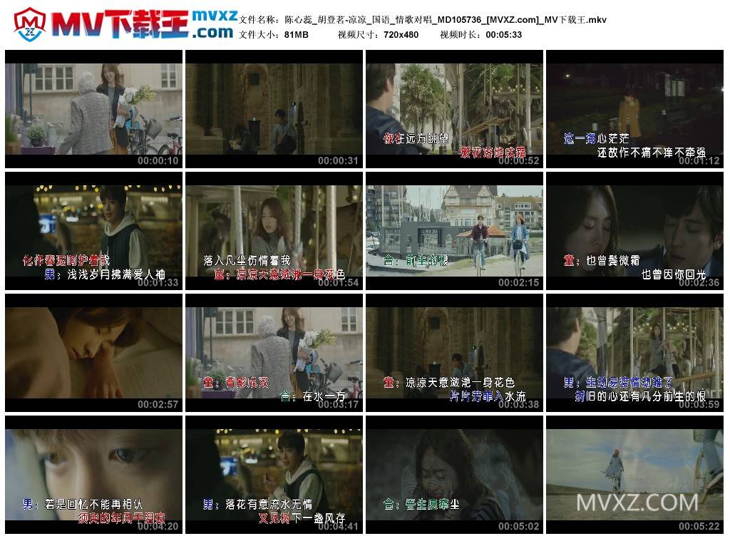 陈心蕊_胡登茗-凉凉_国语_情歌对唱_MD105736